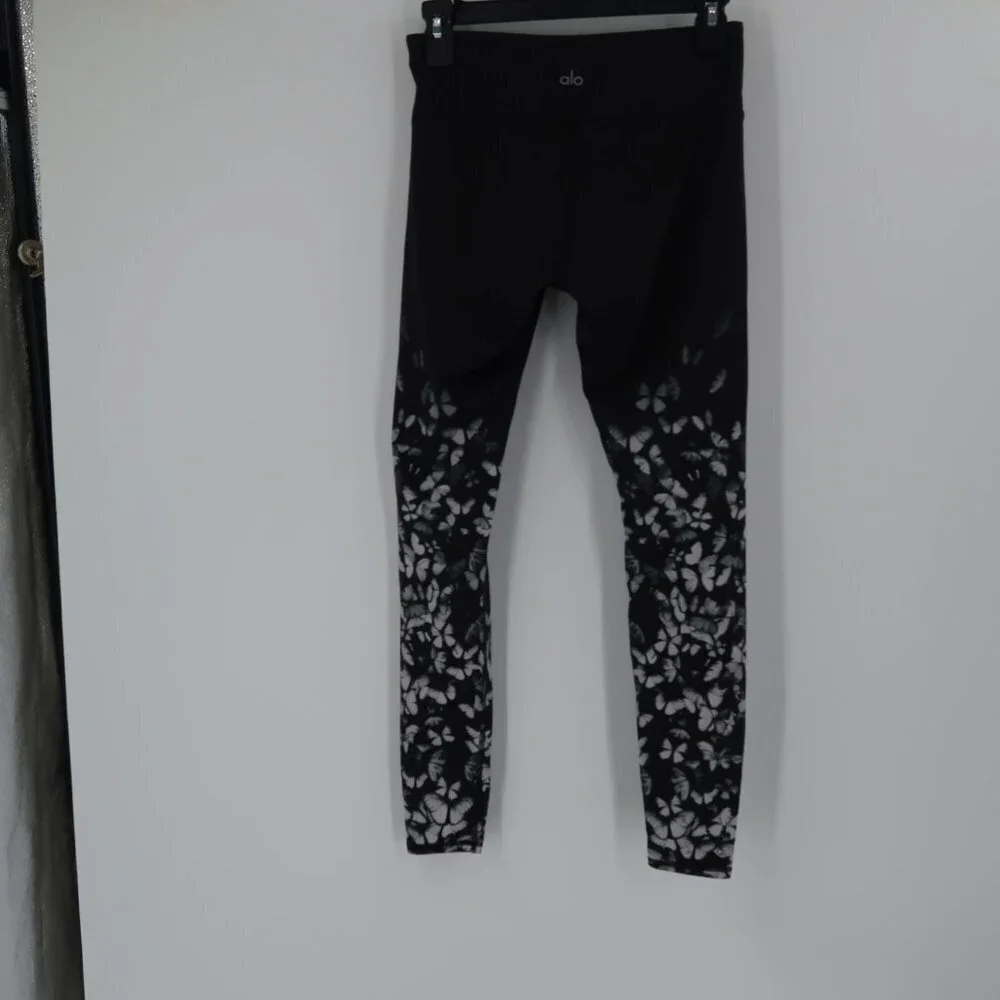 Alo Yoga Women's Black White Butterfly detail Leggings Size XS